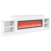 vidaXL Električni kamin Bela 177 x 30 x 56,5 cm Inženirski les
