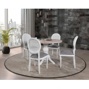 Hanah Home Set trpezarijski sto i 4 trpezarijske stolice Albero134 Bež