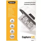 Laminacijska folija za vruće laminiranje, 125 mikrona, A4, sjajna, 250 listova, FELLOWES 5314903