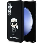 Silikonski ovitek Karl Lagerfeld Liquid Silicone Choupette za Samsung Galaxy S24 Plus (KLHCS24MSNIKBCK)