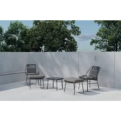 Venture Design Sedežna garnitura Zakynthos miza 45x45x45 cm stol 70x63x85 cm rjava
