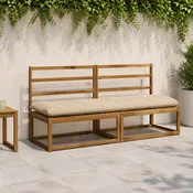 vidaXL Blazina za klop VIANEN 100% poliester Krem 190 x 50 x 12 cm
