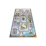 RugsX BAMBINO 61430 pralna preproga Princesa, abeceda, ulice za otroke protizdrsna - siva/roza 200x290 cm, (5000359159)