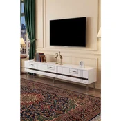 Hanah Home TV komoda Ilay, 180 cm, bela / srebrna