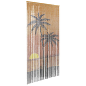 vidaXL Komarnik za vrata iz Potiskanje palme 100x220 cm bambus