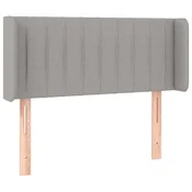 Vidaxl Vzglavje z ušesi svetlo sivo 83x16x78/88 cm blago