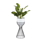 Metalna saksija za cvece LOFT 46x20 cm crna/bela