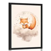 Plakat zasanjana lisička - 20x30 silver