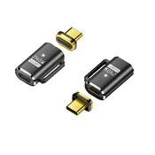 INF Magnetni adapter: USB-C ženski na USB-C moški ravni priključek, 240 W magnetno polnjenje Black, (5000291406)