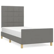 Vidaxl Posteljni okvir brez vzmetnice temno siv 80x200 cm blago