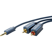 clicktronic Avdio priključni kabel clicktronic [1x cinch vtič 3.5 mm - 2x Cinch vtič] 10 m moder pozlačen vtični kontakt