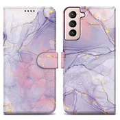 Cadorabo CADORABO Ohišje, združljiv s Samsungom - Design Pink Purple Marmor št. 5 - Zaščitni pokrov z magnetnim zapiranjem, funkcijo stojala in režo za kartico, (20553580)