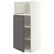 METOD Visoki element za ugradb uredaje, bijela/Voxtorp tamno siva, 60x60x140 cm