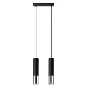 Sollux SL.0941 - Luster na sajli LOOPEZ 2xGU10/10W/230V crna/hrom