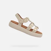 Cream womens sandals Geox Camalei - Womens