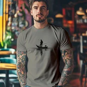 Camiseta Majica sa štampanim printom Cam 412, Muška, Svetlosiva