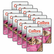 CALIBRA Cat Kitten koščki piščanca in purana v omaki 12x100 g