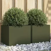 Sadilice 2 kom maslinaste boje 32x30x29 cm celik