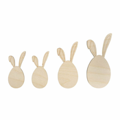 Rayher. Leseni zajčki, natur, 8+10+12cm, set 4