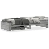 Vidaxl Posteljni okvir siva sonoma 90x190 cm inženirski les