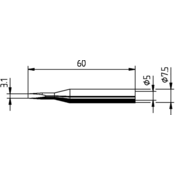 Ersa Ersa 0172KD spajkalna konica dletaste oblike\, ravna Velikost konice 3.10 mm Vsebina\, količina\, vsebina količinskih enot na prodajno enoto 1 kos, (20395207)