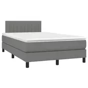 vidaXL vidaXL Box spring postelja z vzmetnico temno siva 120x190 cm blago, (21111314)