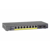 Netgear NETGEAR GS110TP Upravljani Gigabitni Ethernet stikalo z PoE, 8 priključkov, 20 Gbit/s, siva barva