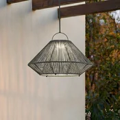 Lindby LED-sončna viseča svetilka Austas, siva, O 50 cm, USB, IP54 - Sodobni - siva, črna - Plastika