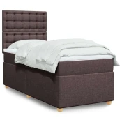 vidaXL vidaXL Box spring postelja z vzmetnico temno rjav 90x190 cm blago, (21291197)