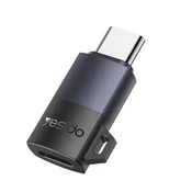 Lightning v USB-C OTG adapter Yesido GS28 60W, hitro polnjenje, 480Mbps, vrvica - siv