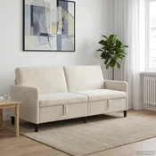 Sofa s pohranom Krem 192 x 78 x 87 cm Poliester