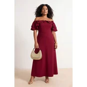 Trendyol Curve Ženska haljina Tbbss26Ah00005, Bordo