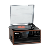 Auna Oakland DAB, retro stereo sistem, DAB+/FM, funkcija BT, predvajalnik vinilnih plošč, CD-zgoščenk in kaset