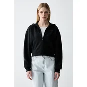 Mikina adidas Z.N.E. Cropped Full Zip Sweatshirt Black M