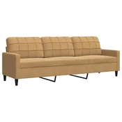 Vidaxl Kavč trosed rjav 210 cm žamet
