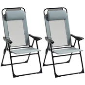 Homestar Set zložljivih stolov nastavljiv naslon za hrbet 62x70x109 cm siva
