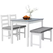 Homestar Jedilna miza z 4-delno garnituro 108x65x75 cm siva bela