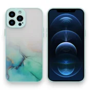 Infostyle Ovitek Transparent Marble za iPhone 12 Pro Max Svetlo zelena/PC + TPU silikon