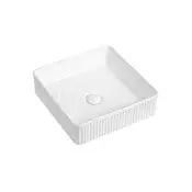 Mexen Grovo rebrasto nadpultno umivalno korito 41 x 41 cm, belo - 22304100
