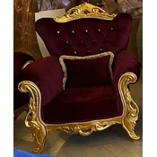 Casa Padrino luxury baroque armchair bordeaux red/gold - Living room armchair with rhinestones - Baroque style living room furniture - Luxury furniture in baroque style - Baroque furnishings