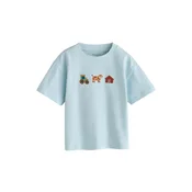 Next Majica pastelno modra/rjava/rjasto rjava/meta