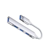 INF Type-C štiri-portni pametni razširitveni adapter z USB 2.0 in 3.0 priključki Silver, (5000079266)