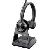 HP Poly Savi 7310 UC Monaural Microsoft Teams Certified DECT 1880-1900 MHz Headset Slušalke z mikrofonom Brezžična Naglavni trak Pisarna/klicni center Stojalo za polnjenje Črna