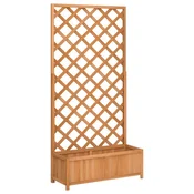 Vidaxl Cvetlični lonec z rešetko rjav 90x35x180 cm masiven les jelka