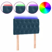 Vidaxl LED posteljno vzglavje temno modro 80x7x78/88 cm žamet