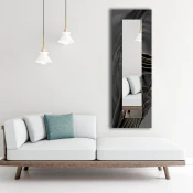Wallity Dekorativno ogledalo 40120NISMA-016, 40x120 cm, Sivo-zlatno