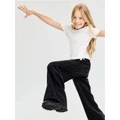 Sinsay - Pamucne wide leg farmerke sa visokim strukom - crno