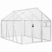 Vidaxl Ptičnica srebrna 1,79x3x1,85 m aluminij