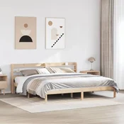 Posteljni okvir brez vzmetnice 180x200 cm trdna borovina