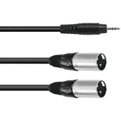 Omnitronic Omnitronic 30225158 XLR adapterski kabel [1x 3\,5 mm banana moški konektor - 2x XLR vtič 3-polni] 1.50 m črna, (20428220)